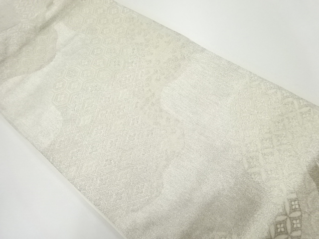 JAPANESE KIMONO / VINTAGE FUKURO OBI / WOVEN FLOWER & TRADITIONAL PATTERN